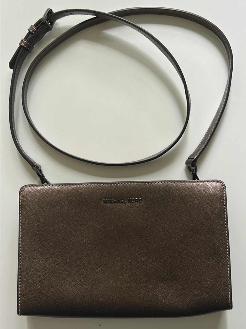 Michael Kors Metallic Bronze Saffiano Crossbody